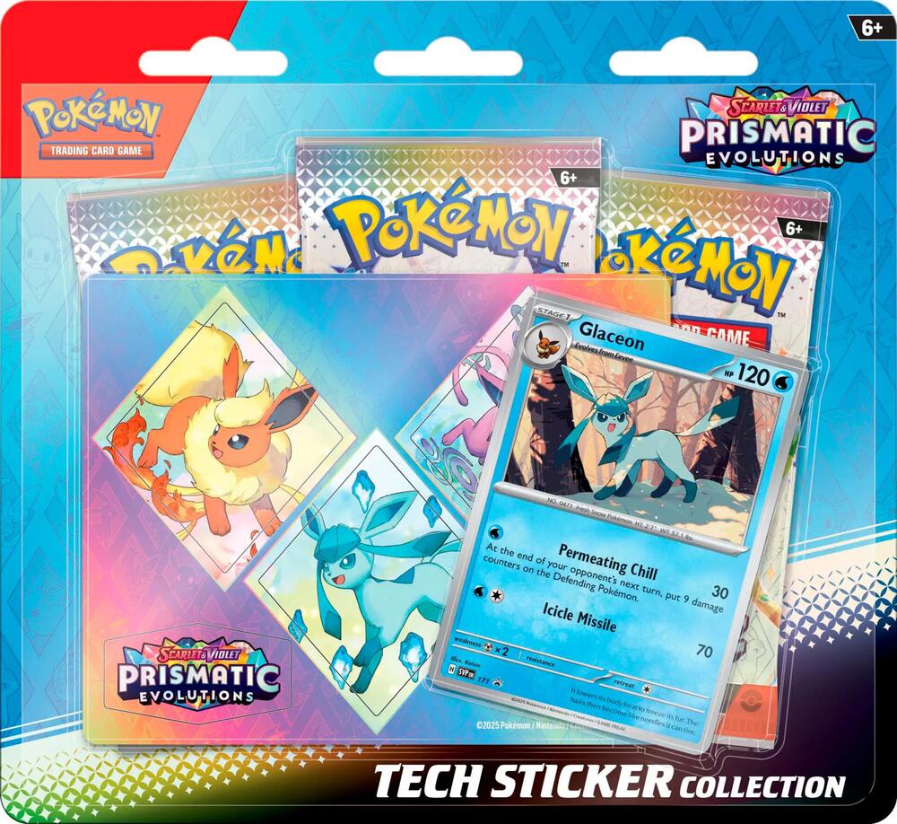 Prismatic Evolutions Tech Sticker Collection with Sylveon, Leafeon, or Glaceon