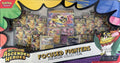 Pokémon TCG Mega Evolution Ascended Heroes Focused Fighters Premium Collection box featuring Mega Hawlucha ex, booster packs, and promo cards